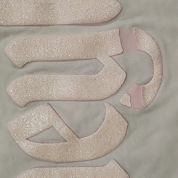 DISNEY Spirit Jersey Pink and Pink Puff Glitter Letter Spellout - Picture 3 of 8